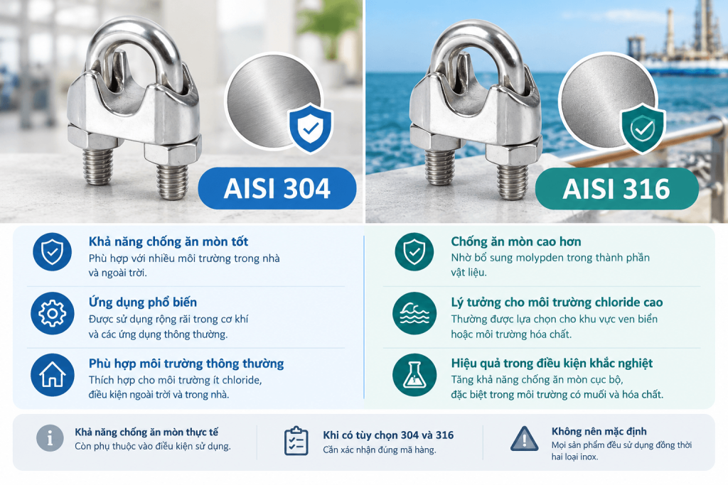 Inox AISI 304 và 316 khác nhau như thế nào?