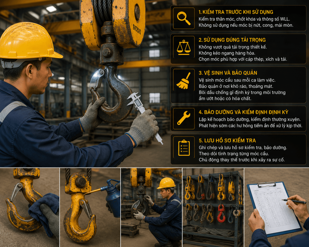 biện pháp phòng ngừa móc cẩu hỏng