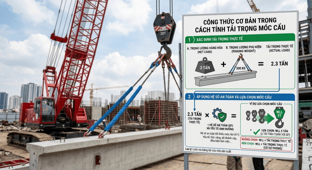 công thức tính tải trọng móc cẩu