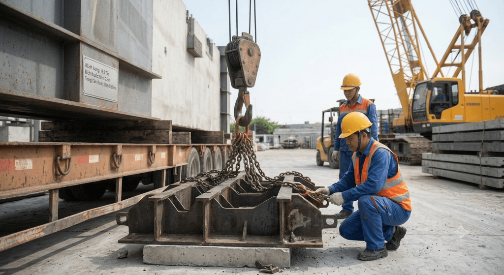 hạ tải và tháo móc đúng cách