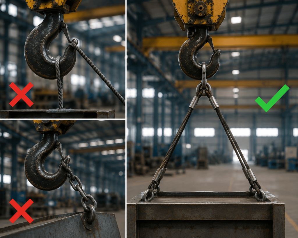 những lỗi thường gặp khi sử dụng móc cẩu