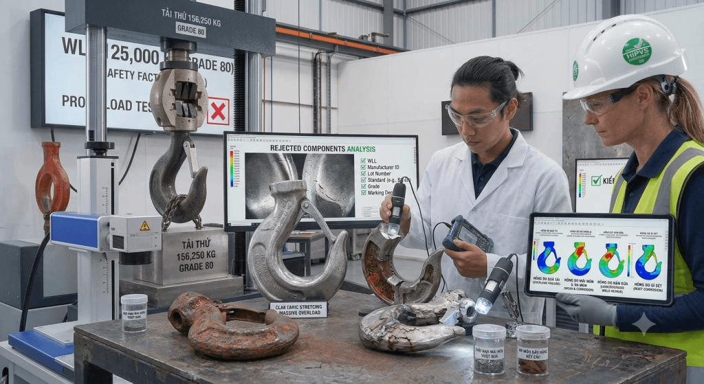 những lỗi khiến móc cẩu không đáp ứng tiêu chuẩn an toàn