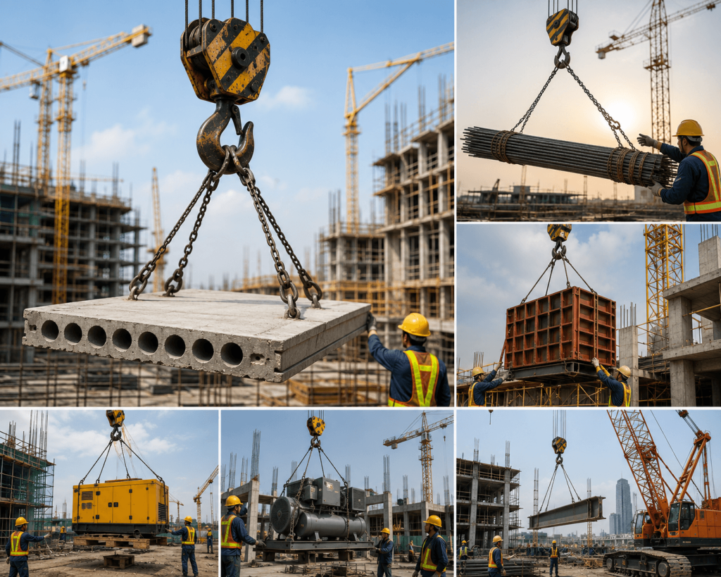ứng dụng của móc cẩu trong ngành xây dựng