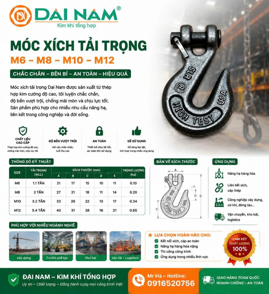 Ưu điểm nổi bật của móc xích tải trọng