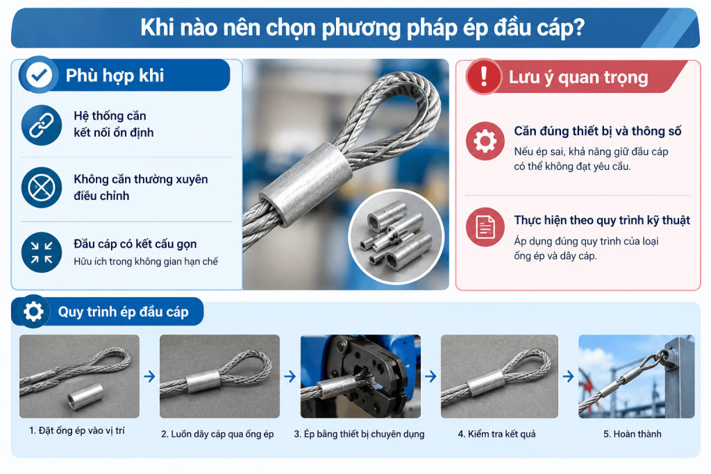 Khi nào nên chọn phương pháp ép đầu cáp?