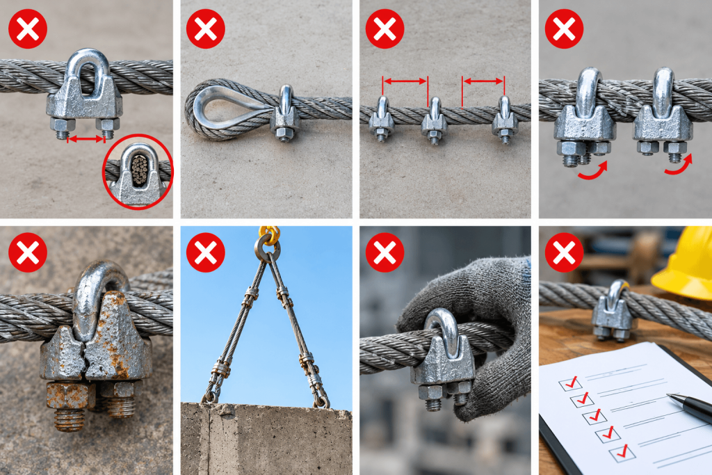 Những sai lầm làm giảm khả năng chịu lực của khóa cáp