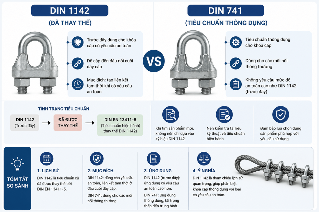 DIN 1142 khác DIN 741 như thế nào?